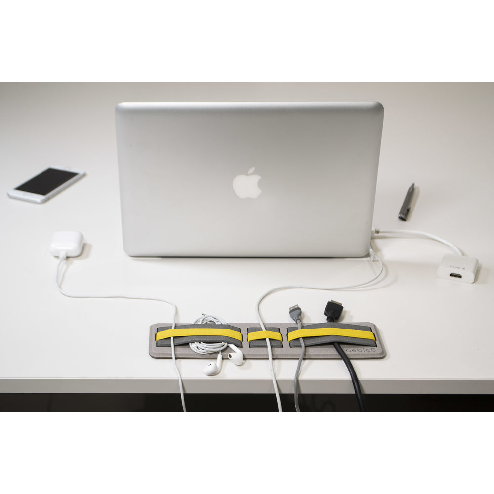 Beblau Shift Portable Laptop Organizer Sticks Anywhere, Ultra-Slim Tech Holder, Yellow