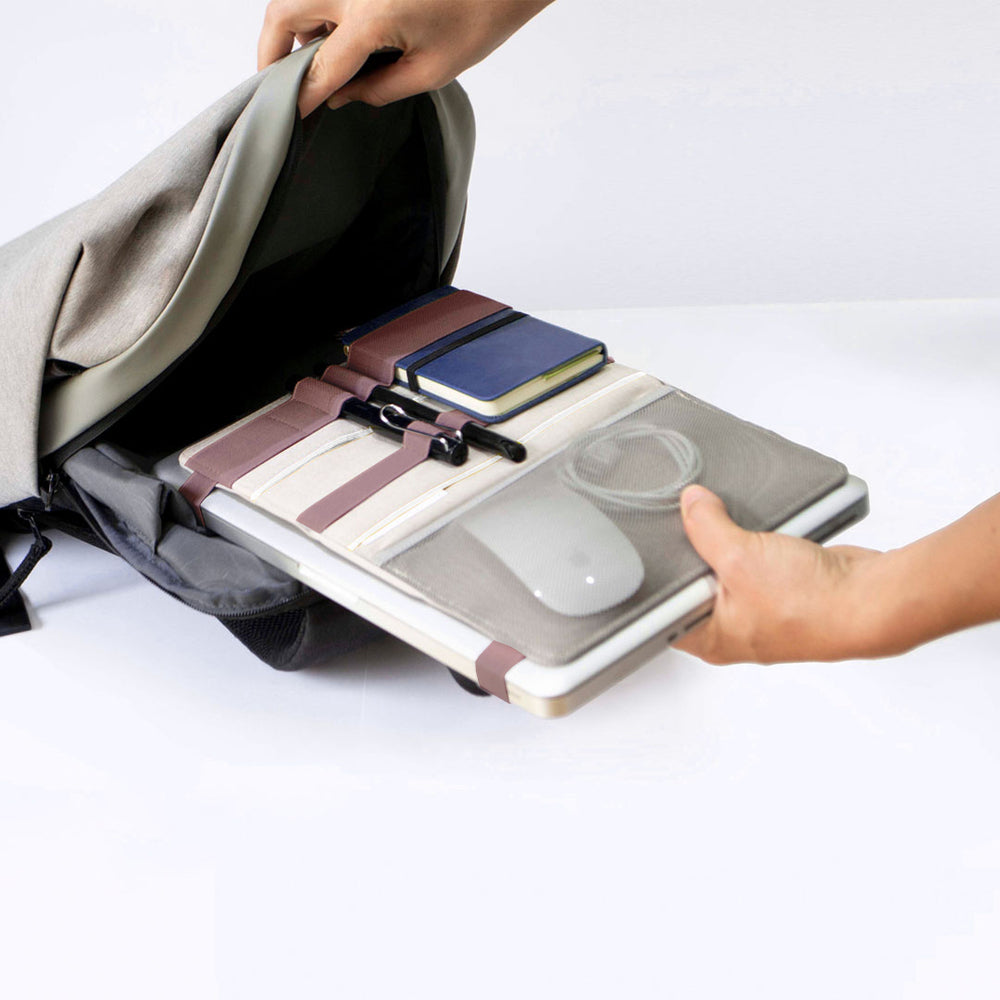 Beblau Portable 3-in-1 Laptop Organizer Travel, Desk & Backpack Tech Storage, Purple