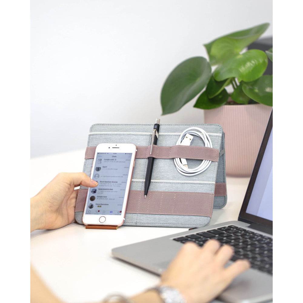 Beblau Portable 3-in-1 Laptop Organizer Travel, Desk & Backpack Tech Storage, Purple