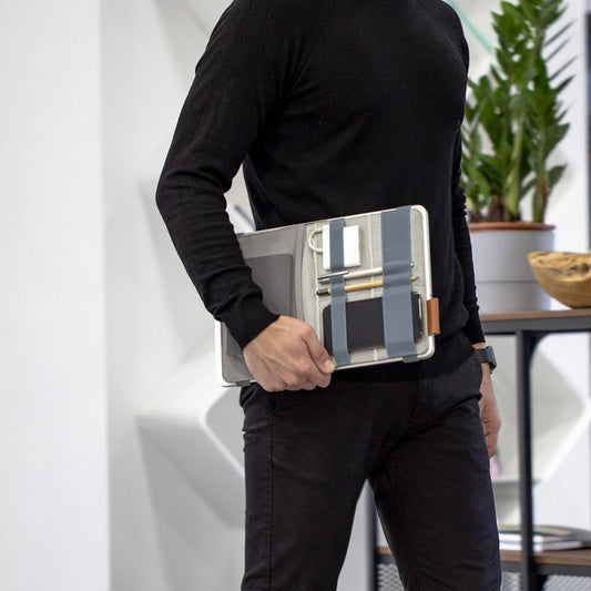 Beblau Portable 3-in-1 Laptop Organizer Travel, Desk & Backpack Tech Storage, Blue