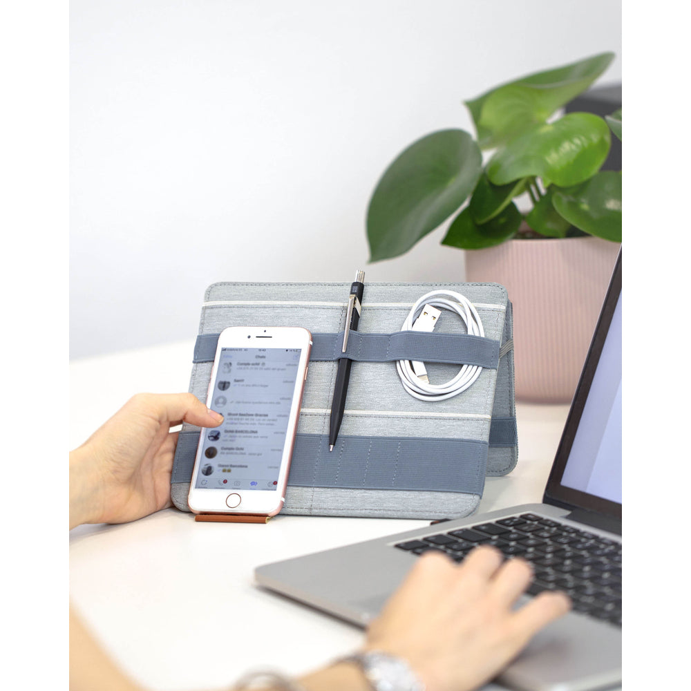 Beblau Portable 3-in-1 Laptop Organizer Travel, Desk & Backpack Tech Storage, Blue