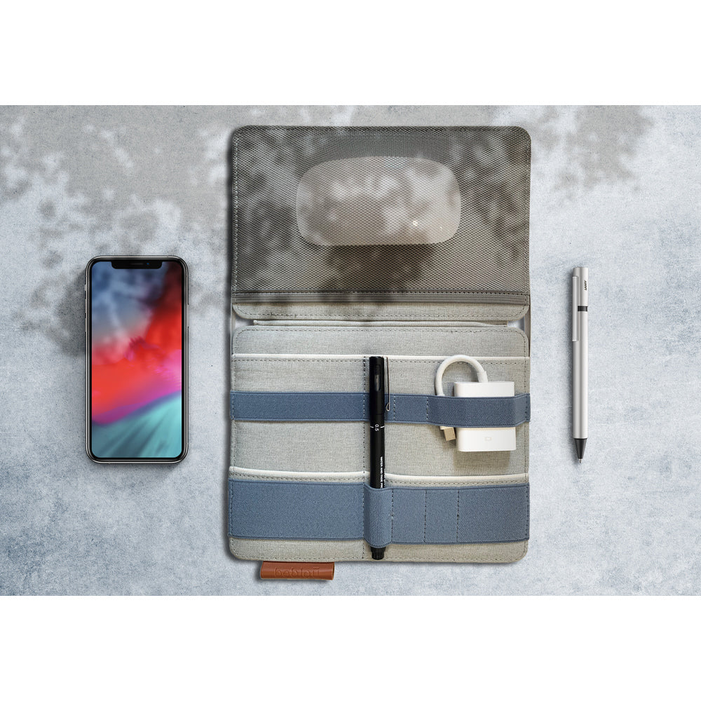 Beblau Portable 3-in-1 Laptop Organizer Travel, Desk & Backpack Tech Storage, Blue