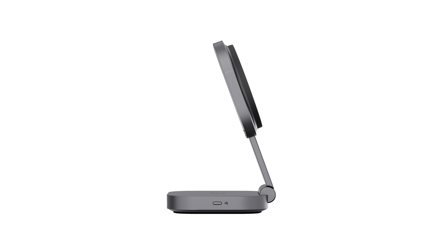 Aukey Foldable 2-In-1 Magnetic Wireless Charger Magfusion L- Grey