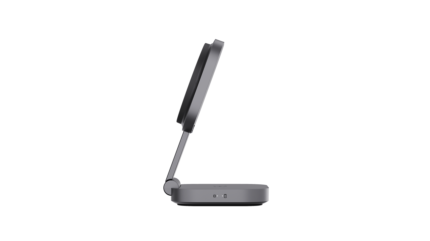 Aukey Foldable 2-In-1 Magnetic Wireless Charger Magfusion L- Grey