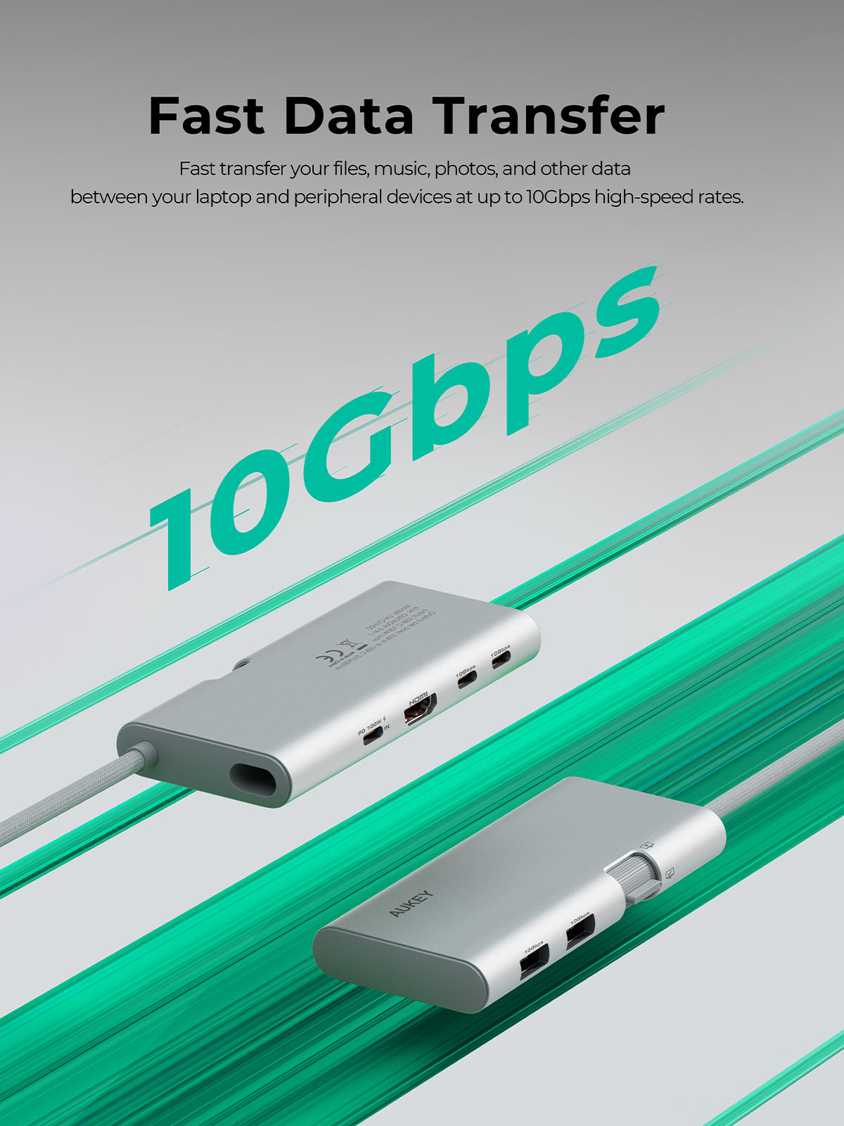 Aukey Office Dok 6 In 1 Usb-C To 6-Ports Hub Sv