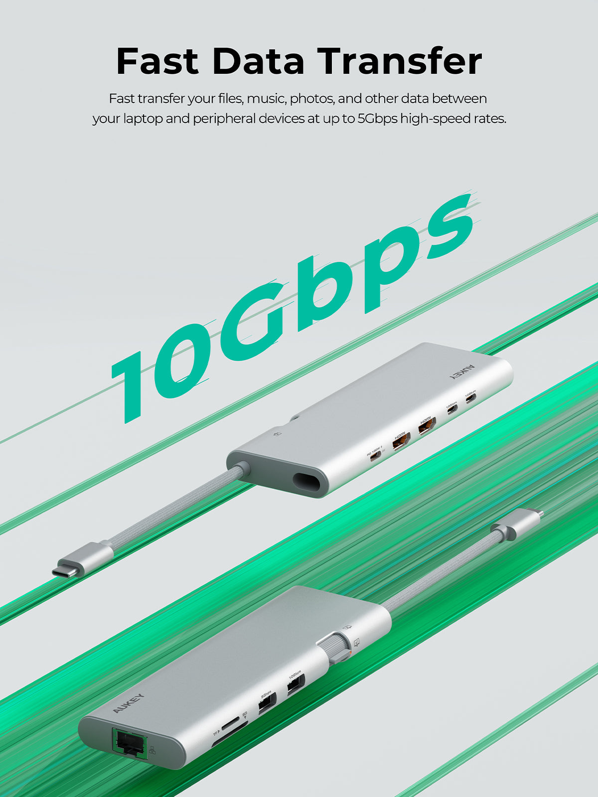 Aukey Office Dok 10 In 1 Usb-C To 10-Ports Hub Sv