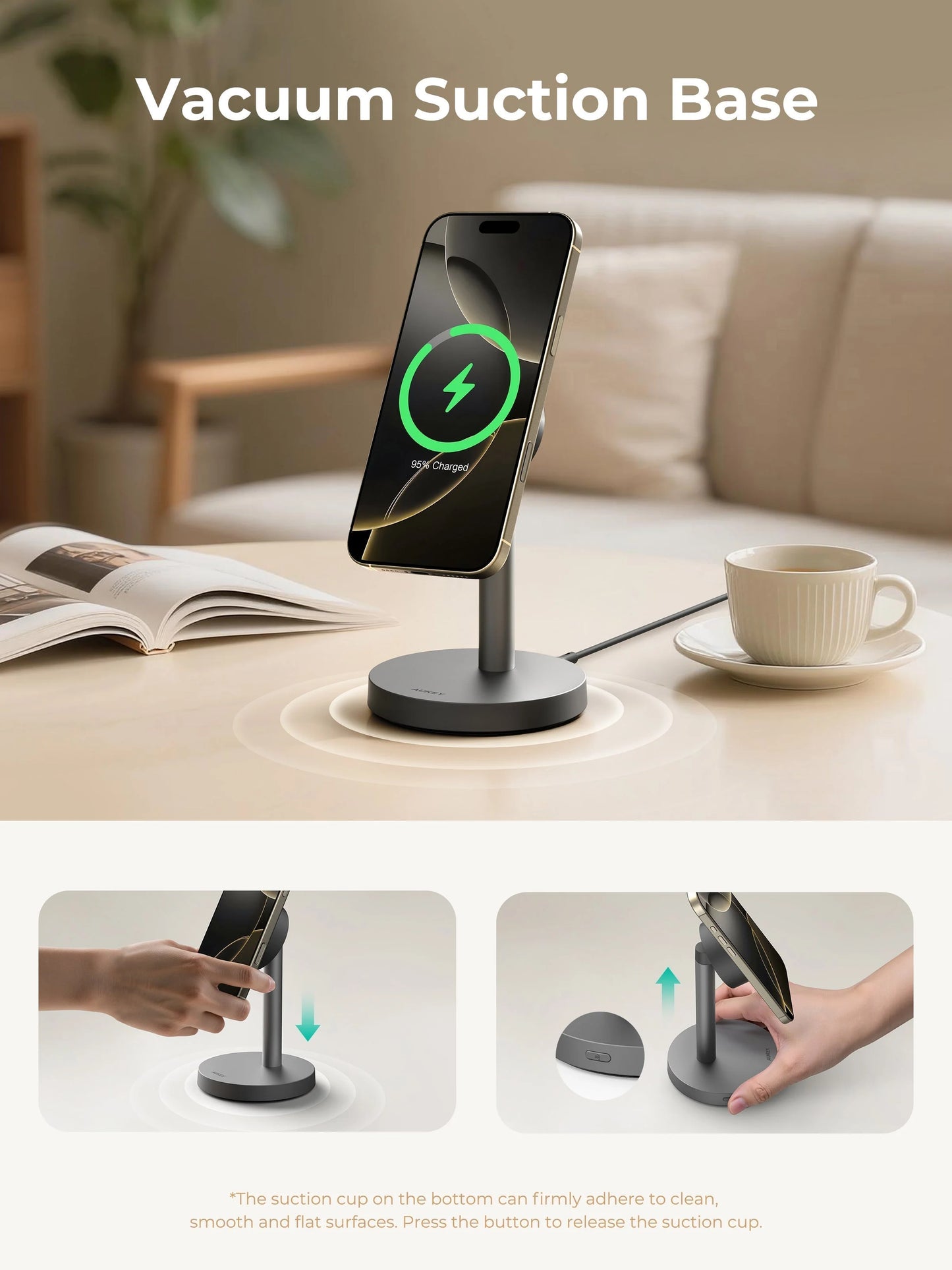 Aukey Wireless Fast Charger 25W - Grey