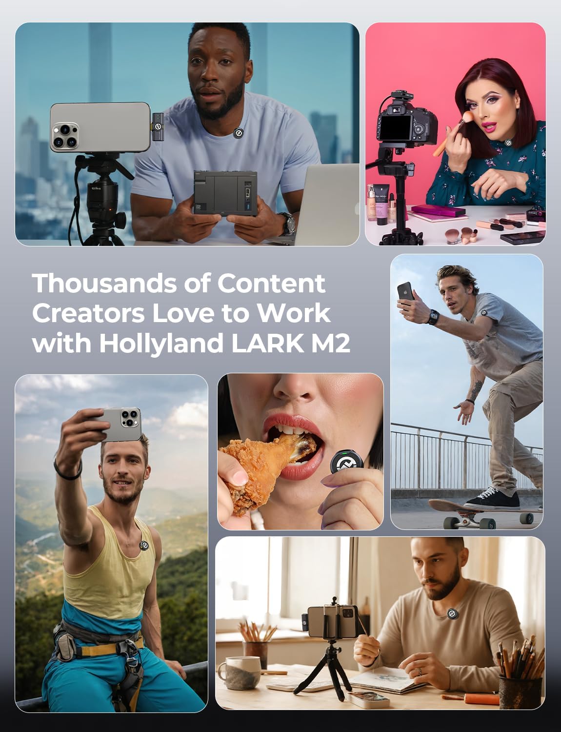 Hollyland LARK M2 Combo All-in-one Button Wireless Lavalier Microphone System