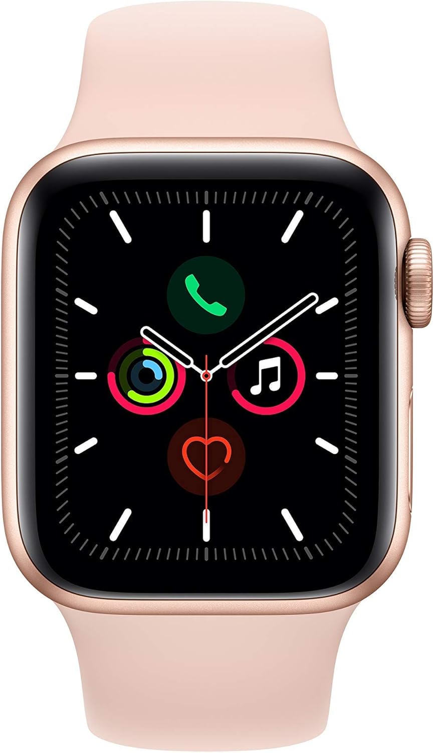 Apple Watch Series 5 44mm Gold Aluminium Case with Pink Sand Sport Band - S/M & M/L