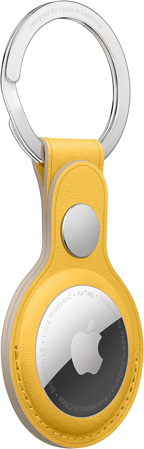 AirTag Leather Key Ring Meyer Lemon