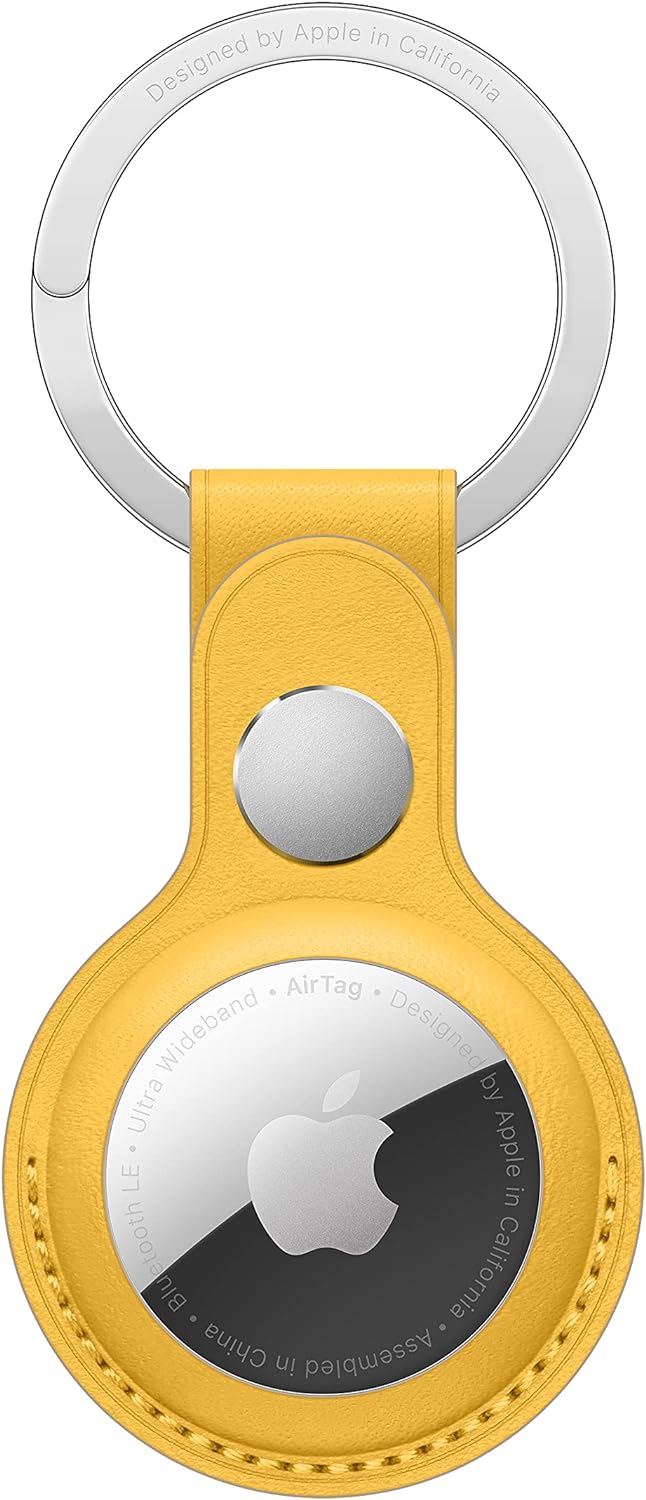 AirTag Leather Key Ring Meyer Lemon Aleph ألف