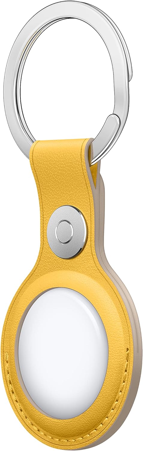 AirTag Leather Key Ring Meyer Lemon