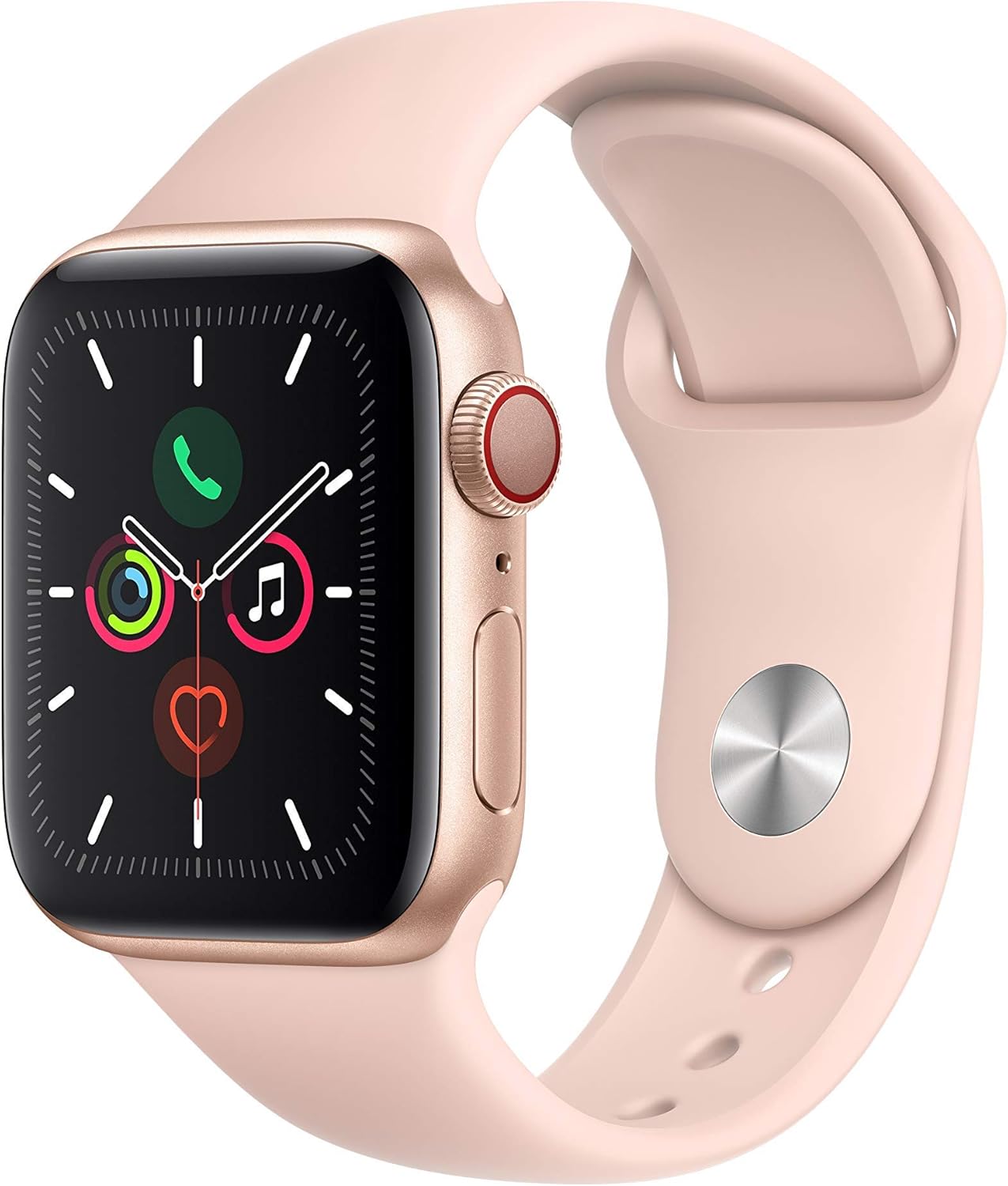 Apple Watch Series 5 44mm Gold Aluminium Case with Pink Sand Sport Band - S/M & M/L