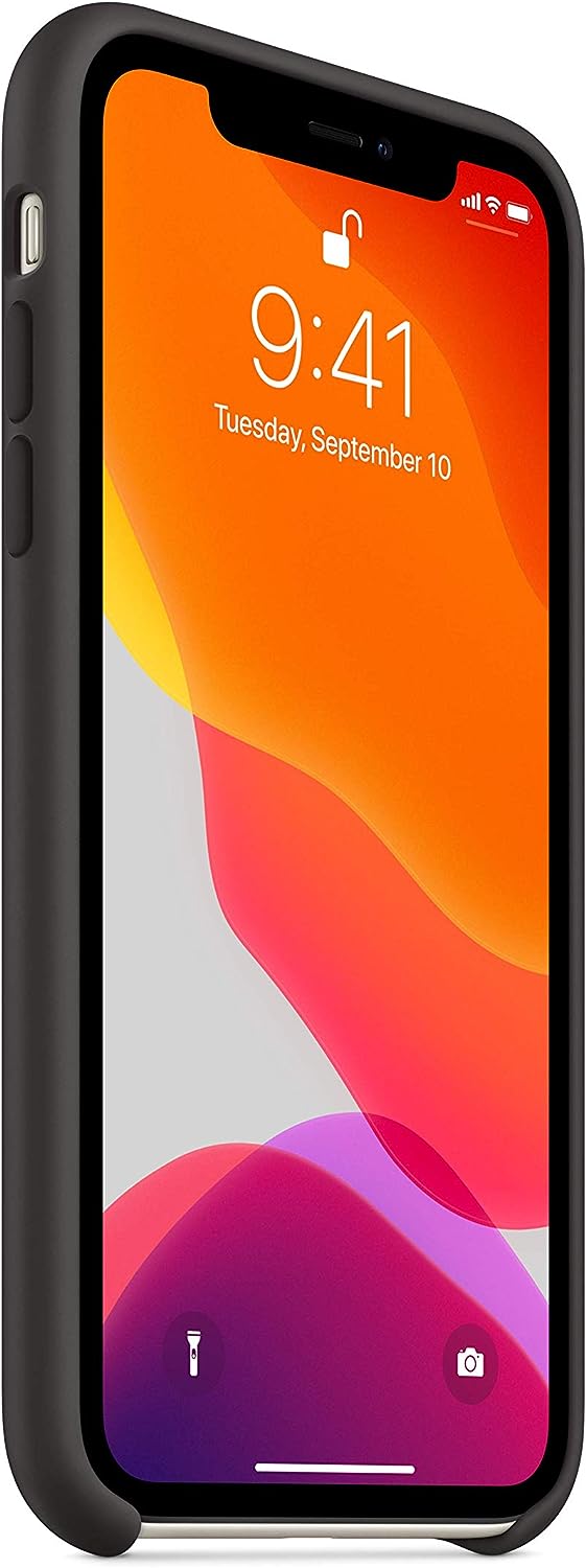 غطاء حماية سيليكون iPhone 11 - أسود