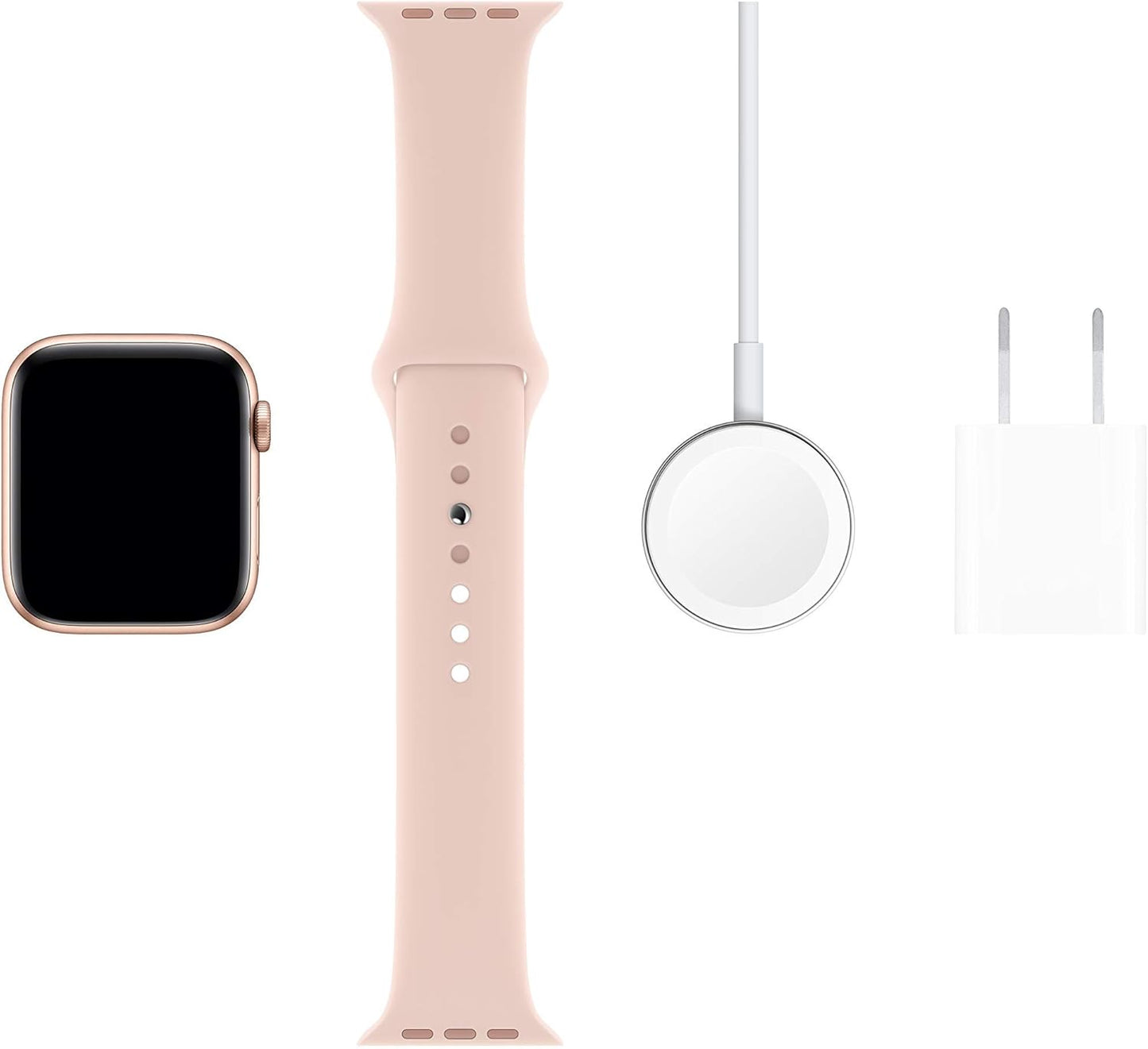 Apple Watch Series 5 44mm Gold Aluminium Case with Pink Sand Sport Band - S/M & M/L