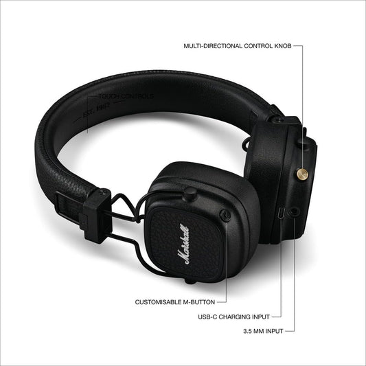 Marshall Major Iv On - Ear Wireless Headphones - Black