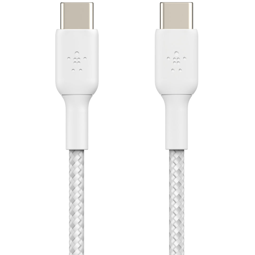 Belkin Braided USB-C to USB-C Cable, 1m - White