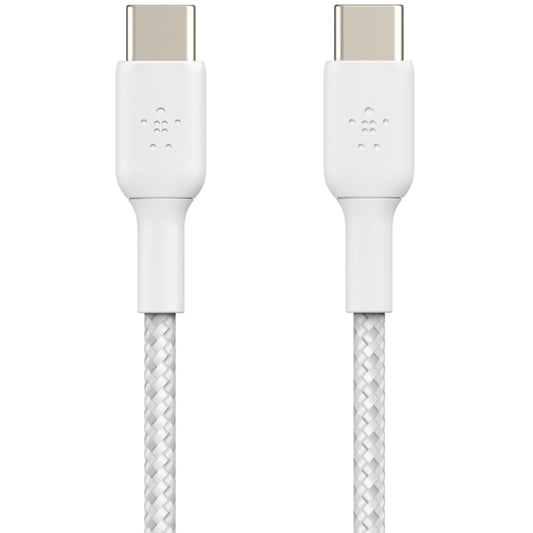 Belkin Braided USB-C to USB-C Cable, 1m - White