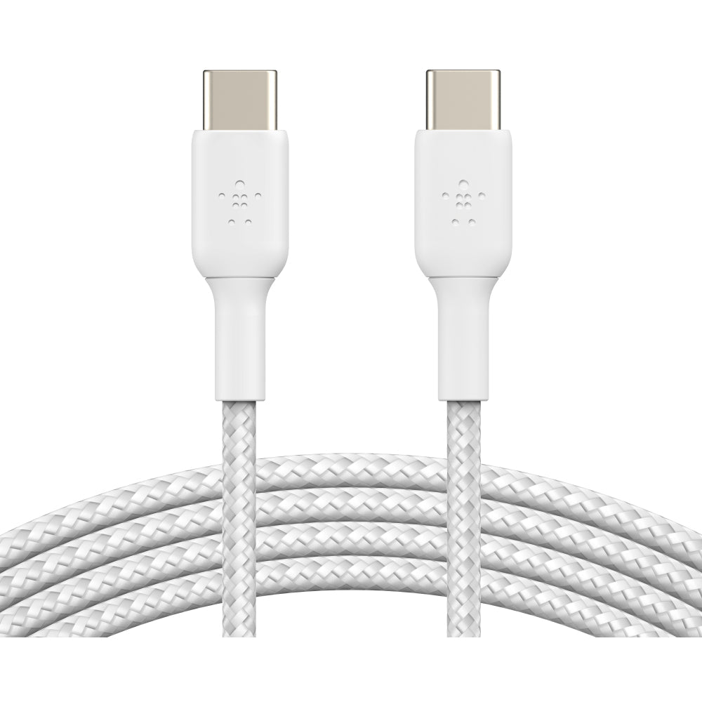 Belkin Braided USB-C to USB-C Cable, 1m - White