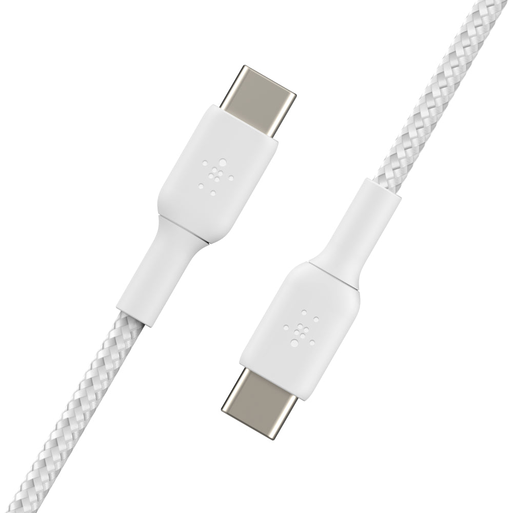 Belkin Braided USB-C to USB-C Cable, 1m - White