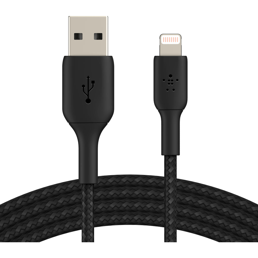 Belkin Braided Lightning to USB-A Cable, 0.15m - Black
