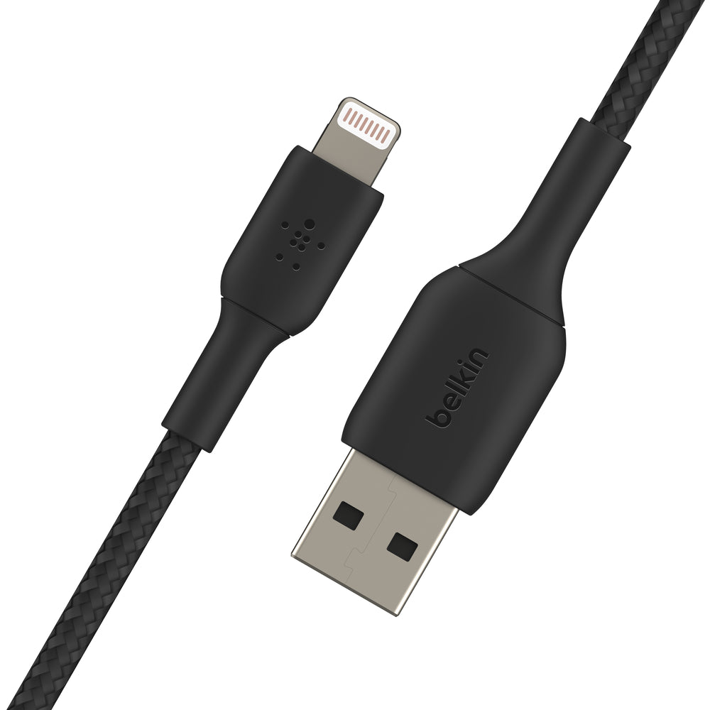 Belkin Braided Lightning to USB-A Cable, 0.15m - Black