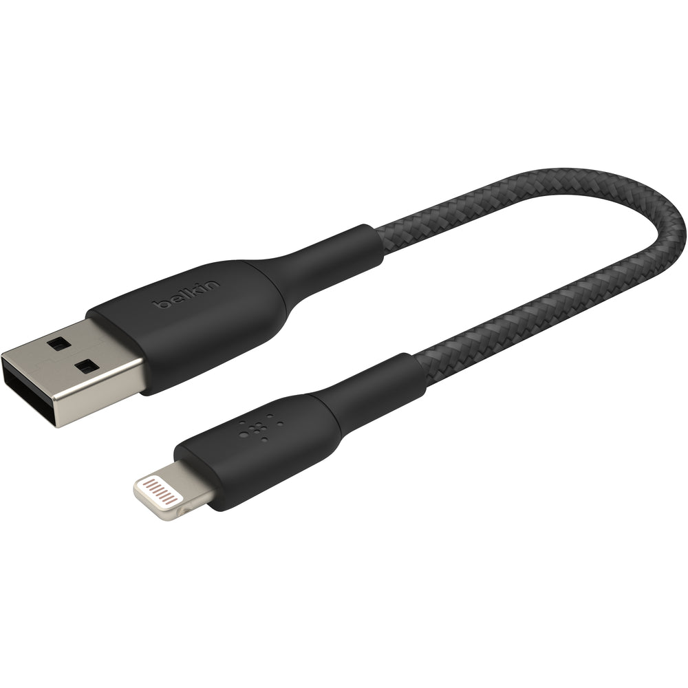 Belkin Braided Lightning to USB-A Cable, 0.15m - Black