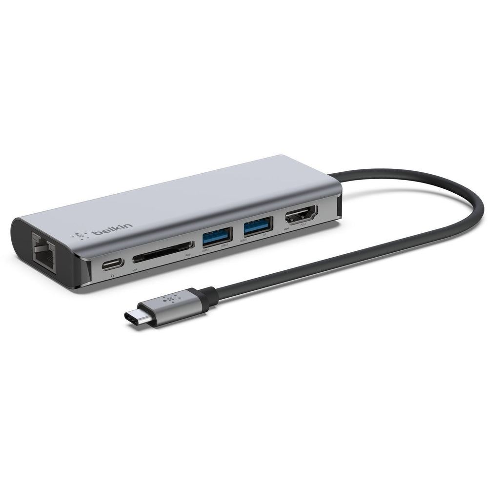 Belkin 6-in-1 USB-C Multiport Hub with HDMI, Gigabit Ethernet, SD & USB - Space Grey
