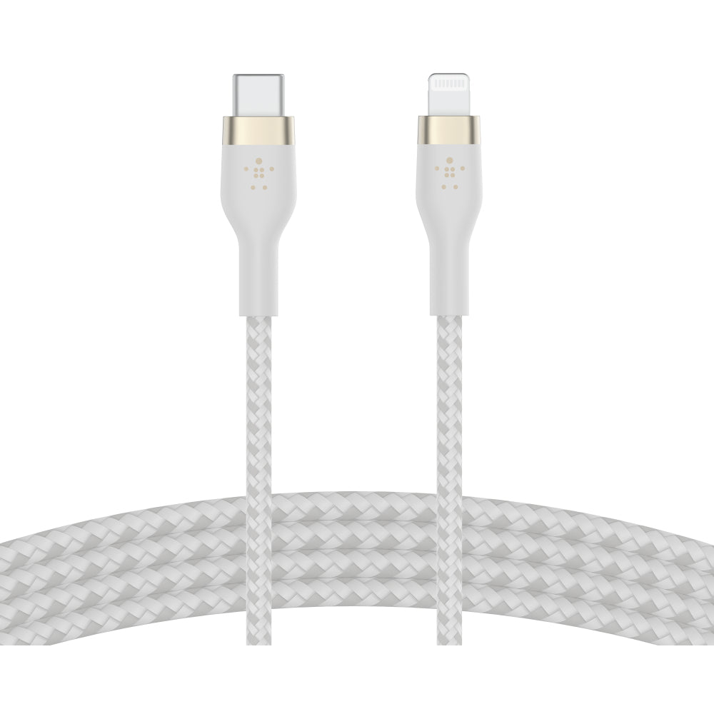 Belkin Braided Silicone Lightning to USB-C Cable, 1m - White