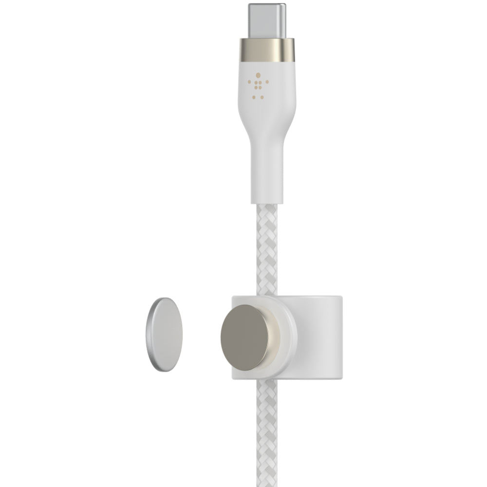 Belkin Braided Silicone Lightning to USB-C Cable, 1m - White