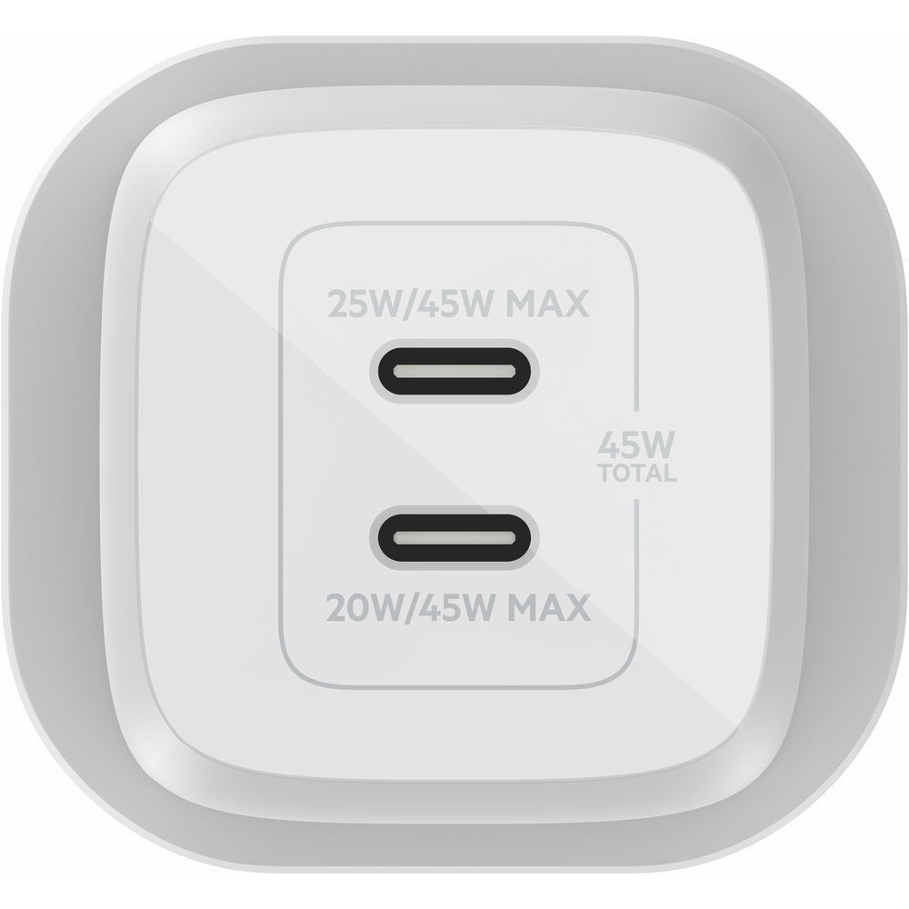Belkin 45W Dual USB-C GaN Wall Charger with PPS - White