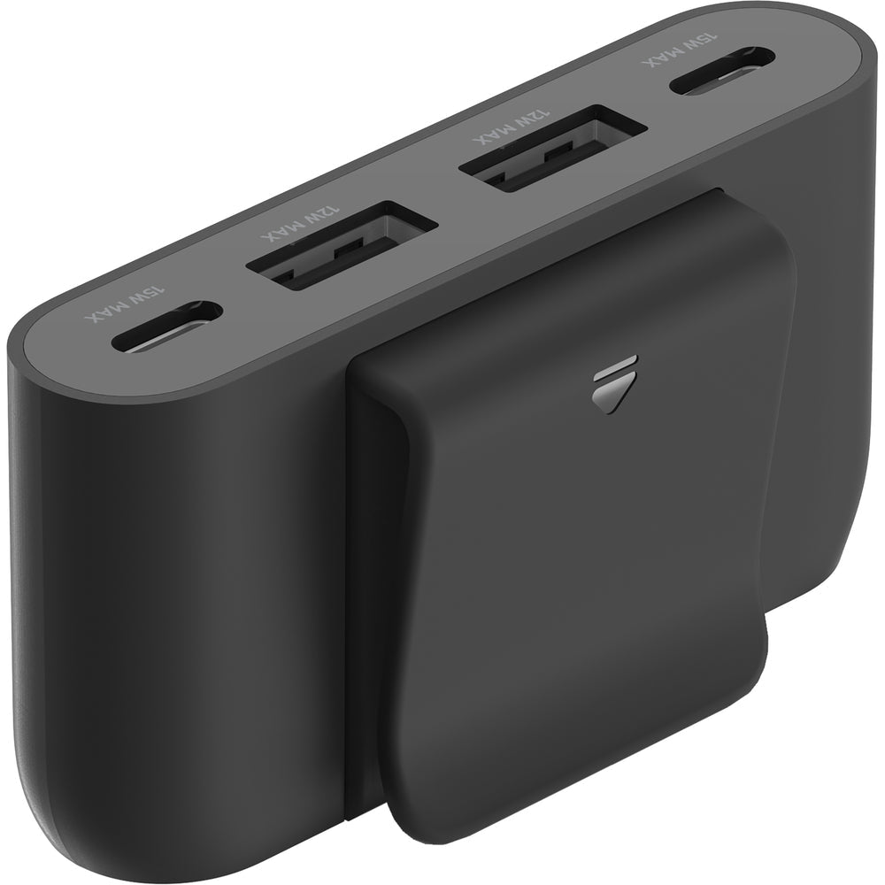 Belkin 30W 4-Port Power Extender, 2x USB-C & 2x USB-A, 2m - Black