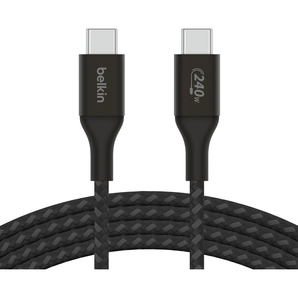 Belkin 240W Braided USB-C to USB-C Cable, 1m - Black