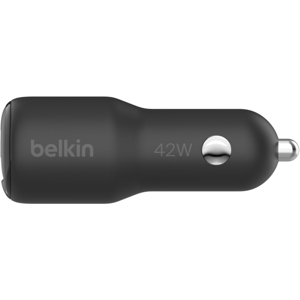 Belkin 42W Dual-Port Car Charger, USB-C 30W & USB-A 12W - Black
