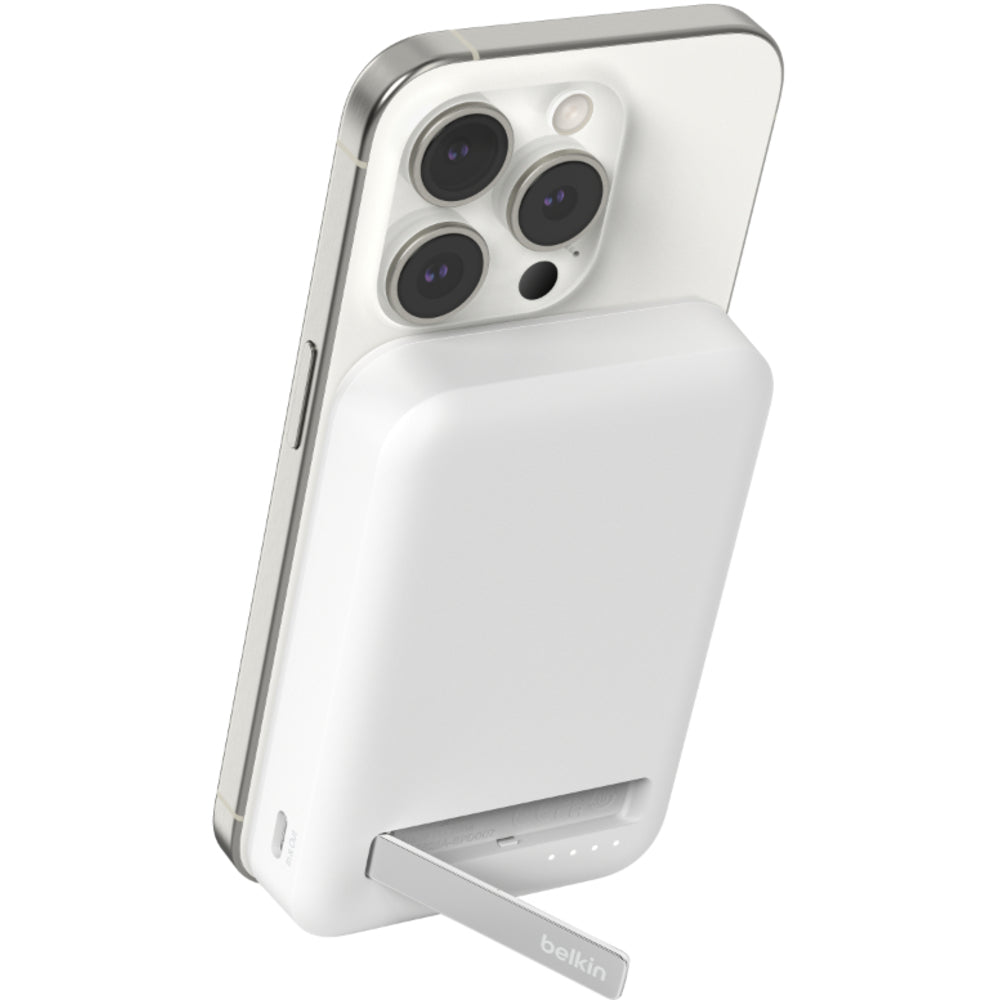 Belkin Qi2 8K Wireless Power Bank with Kickstand - White
