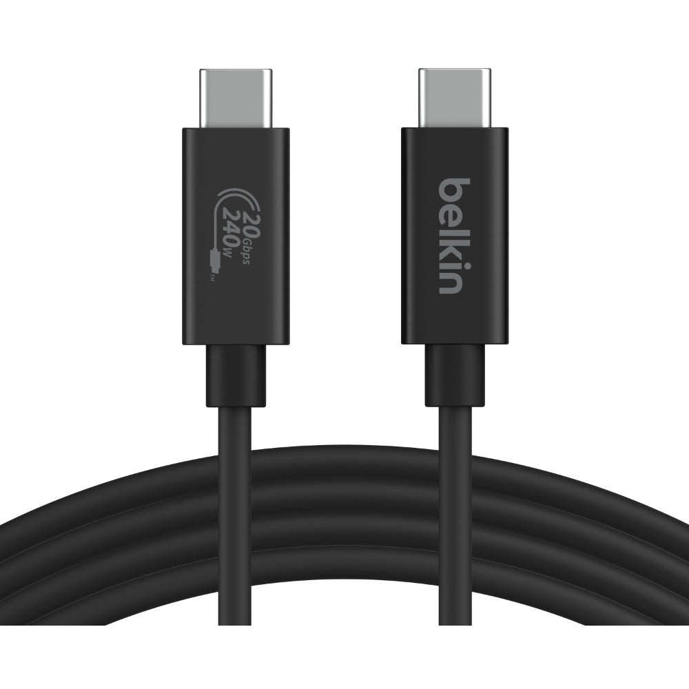 Belkin USB4 240W USB-C to USB-C Cable, 20Gbps, 2m - Black