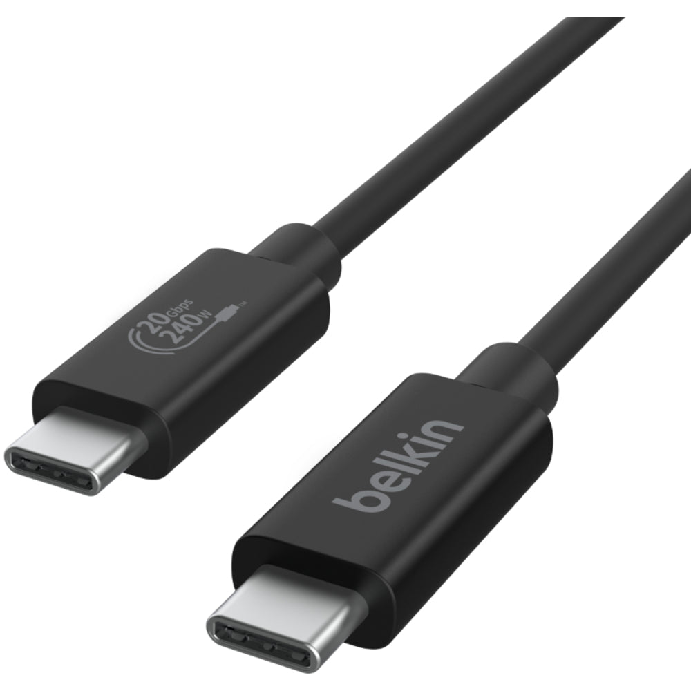 Belkin USB4 240W USB-C to USB-C Cable, 20Gbps, 2m - Black