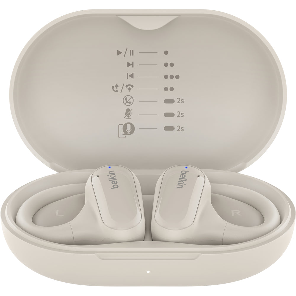 Belkin SoundForm ClearFit Open-Ear Wireless Earbuds - Sand