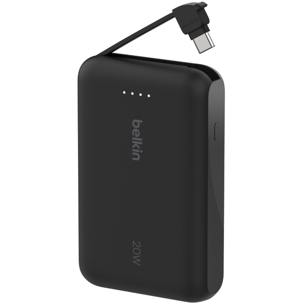 Belkin 10K Power Bank with Integrated USB-C Cable - Black