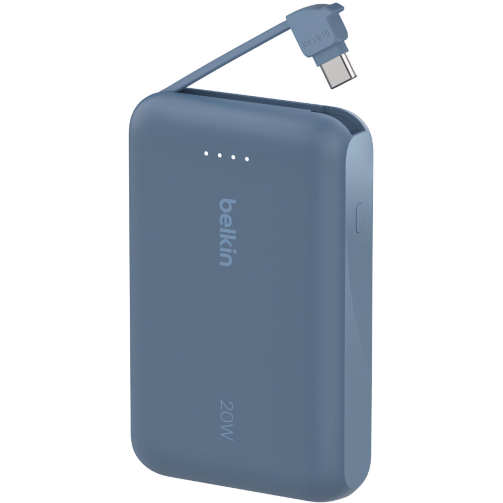 Belkin 10K Power Bank with Integrated USB-C Cable - Blue