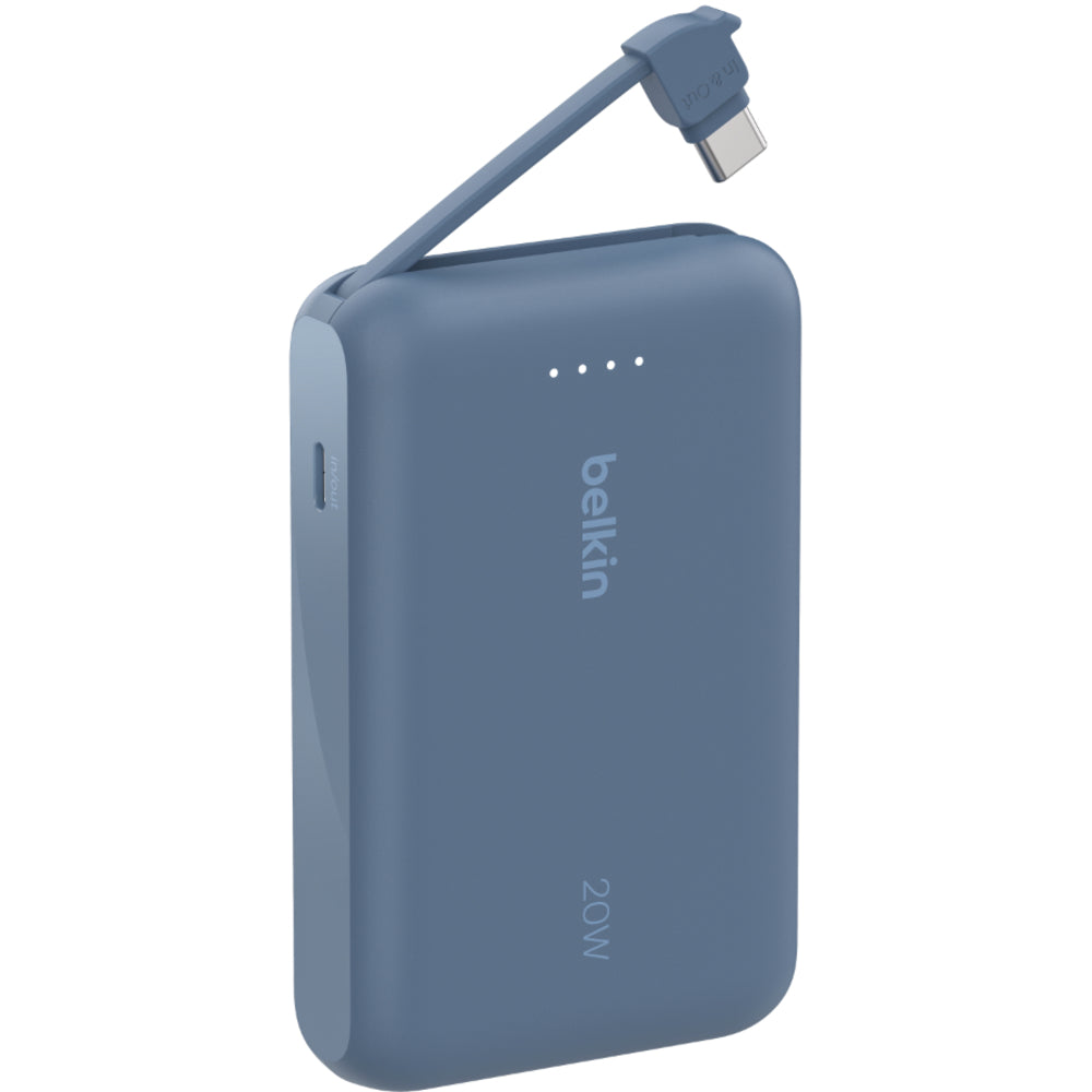 Belkin 10K Power Bank with Integrated USB-C Cable - Blue