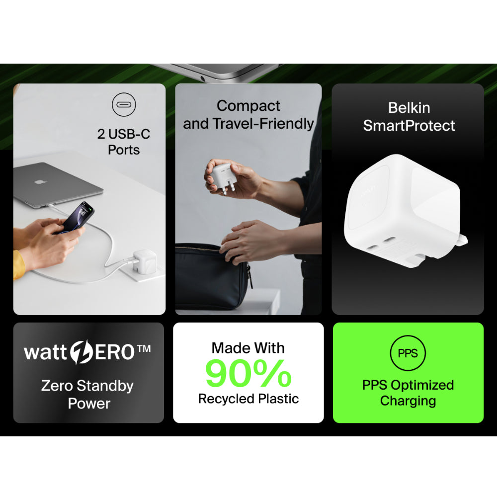 Belkin USB-C In-Ear Earbuds with ANC - White