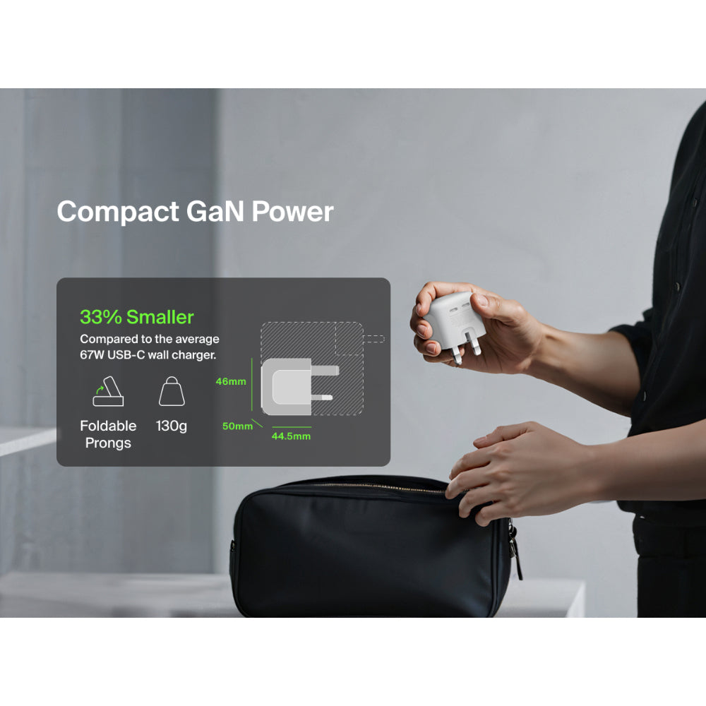 Belkin BoostCharge Pro 67W Dual USB-C GaN Wall Charger - White