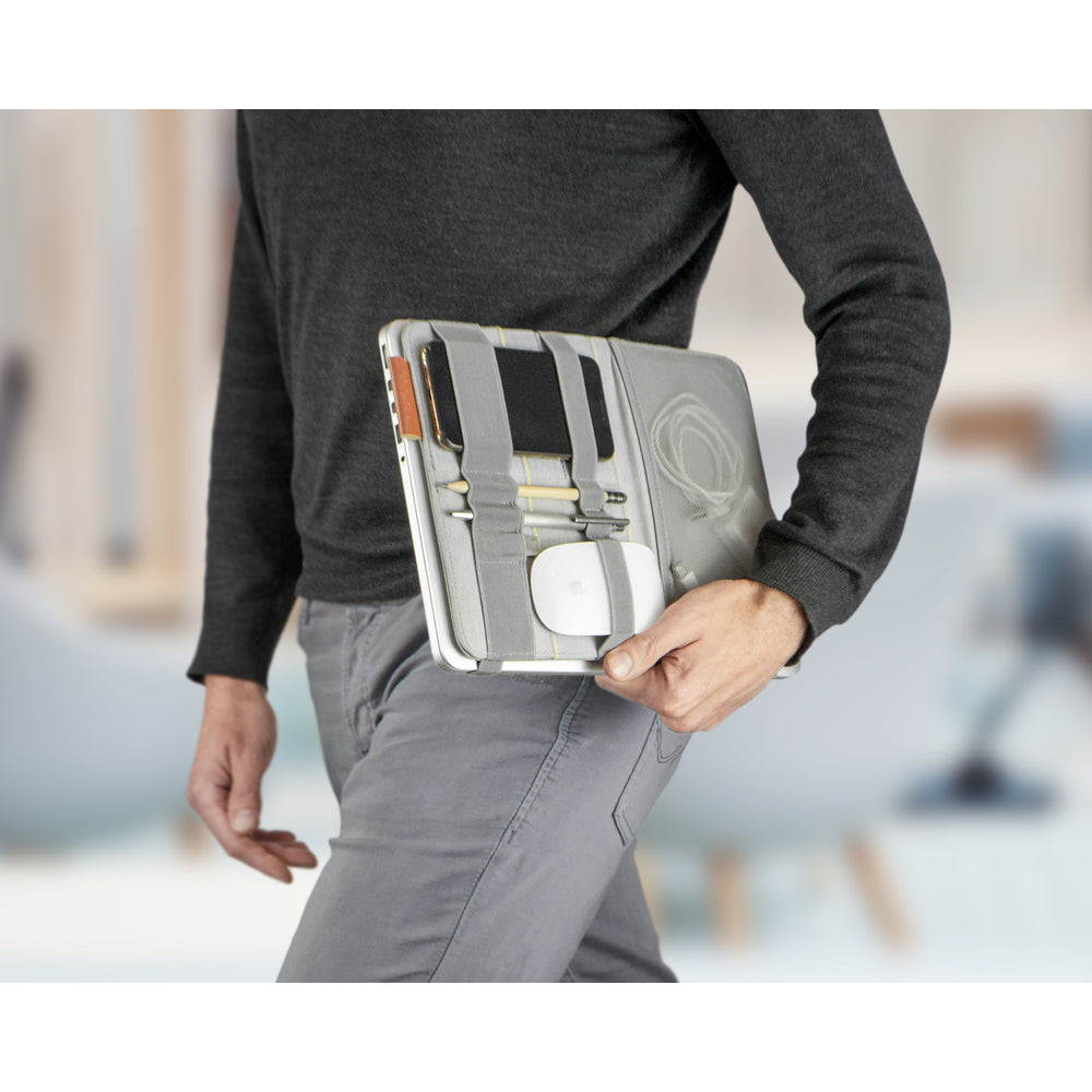 Beblau Portable 3-in-1 Laptop Organizer Travel, Desk & Backpack Tech Storage, Grey