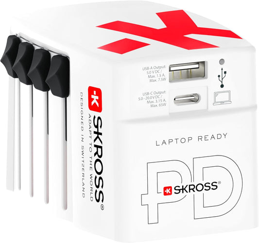 Skross World USB Charger AC65PD With USB C Cable