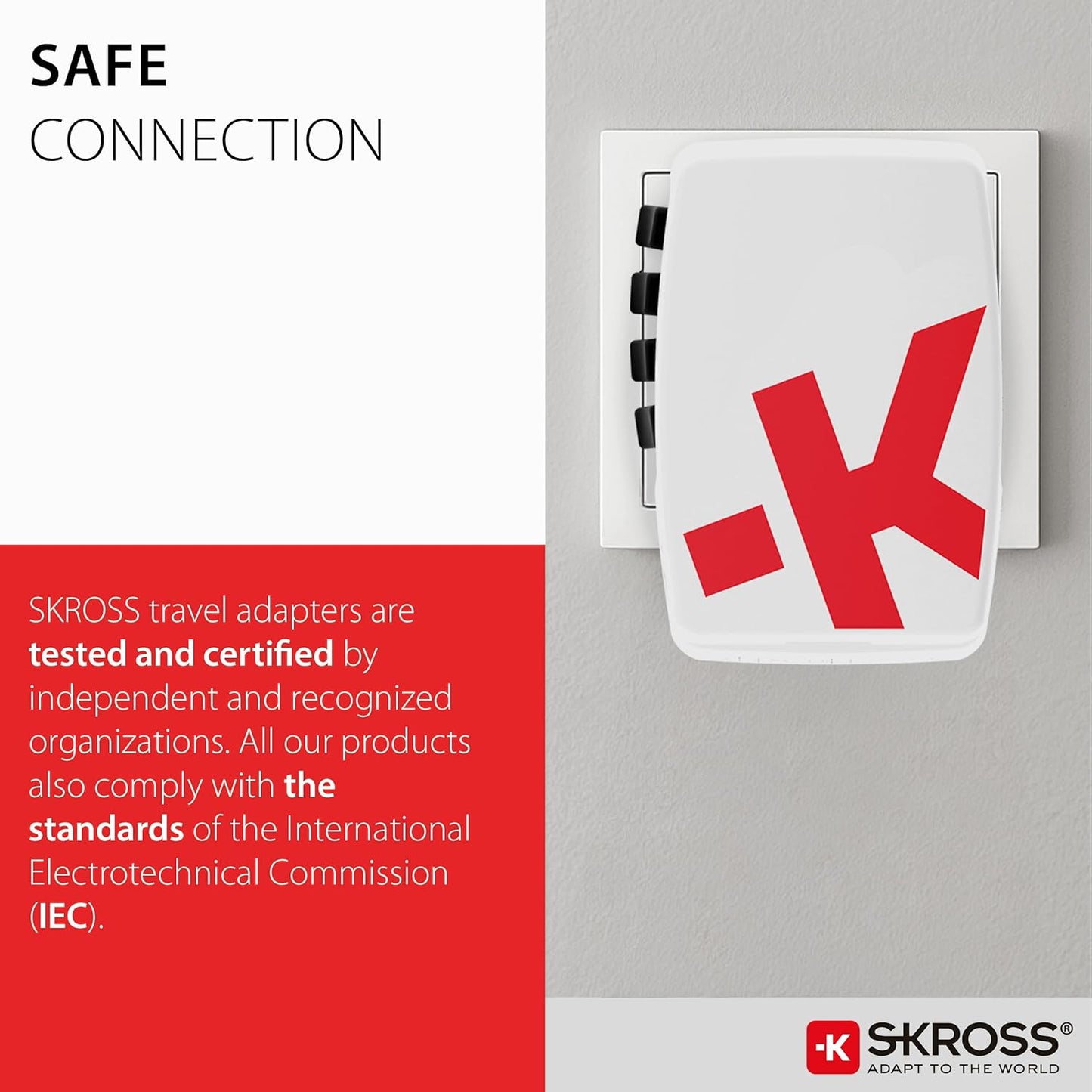 Skross World USB Charger AC65PD With USB C Cable
