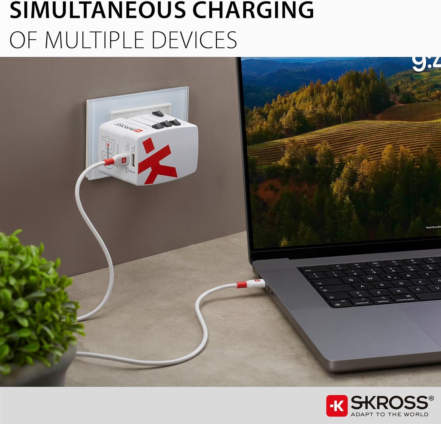 Skross World USB Charger AC65PD With USB C Cable