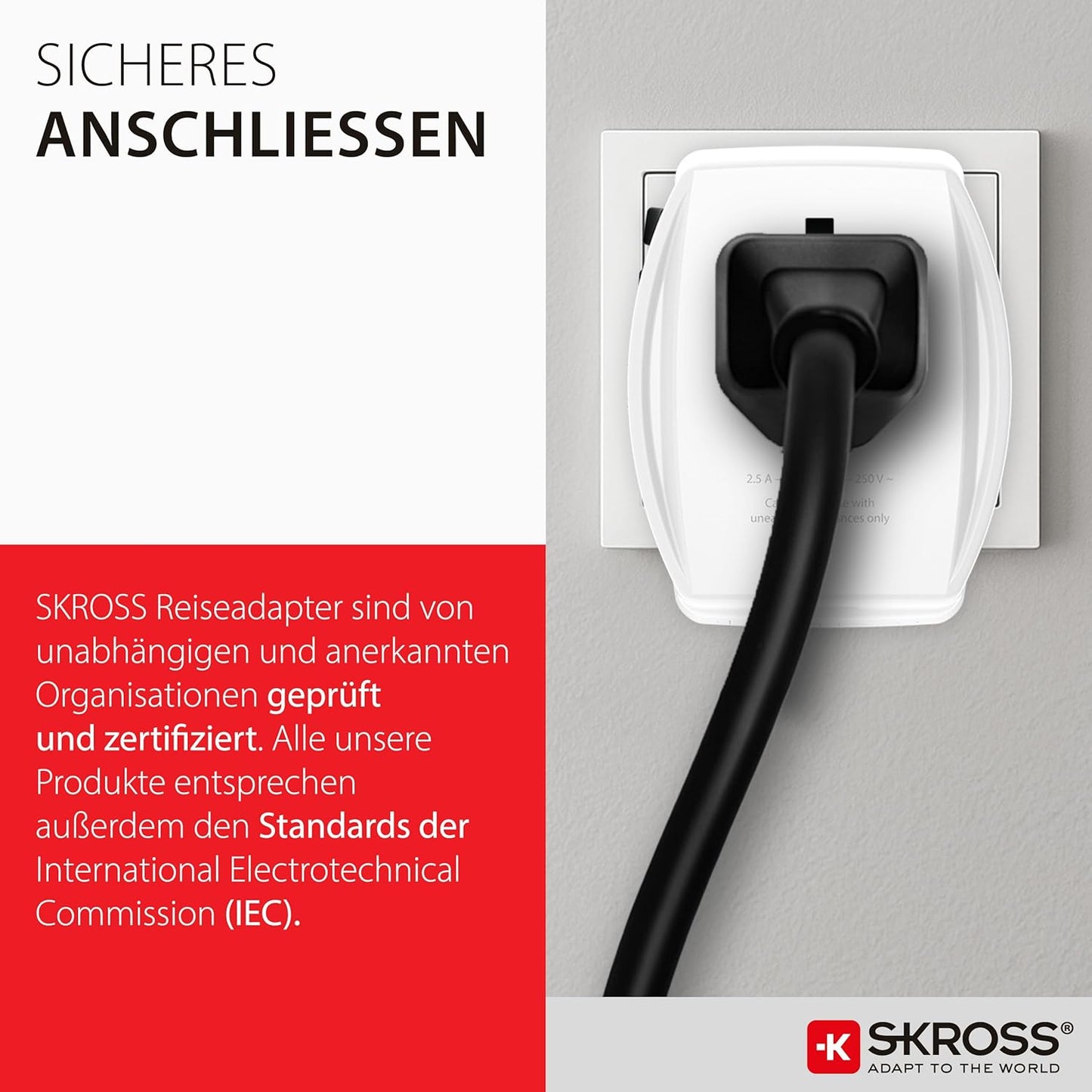 Skross MUV USB Charger AC65PD With USB C Cable