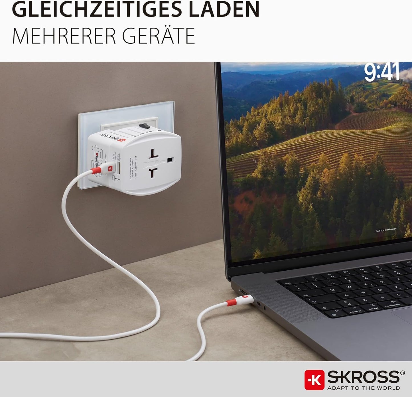 Skross MUV USB Charger AC65PD With USB C Cable