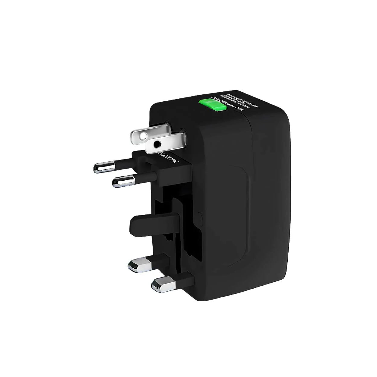 Baykron BASIC Universal Travel Adapter, Black